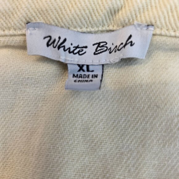 🔴 White Birch Womens Denim Skort Dress Cream Button Down Pockets XL - Picture 8 of 17